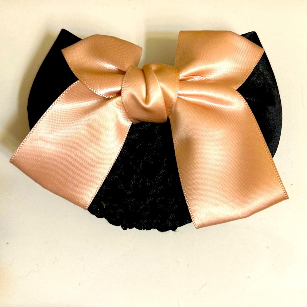 Pro Bow Barrette Hair Clip Cover Satin Bowknot Bun Net Snood Hairnet Horse Show